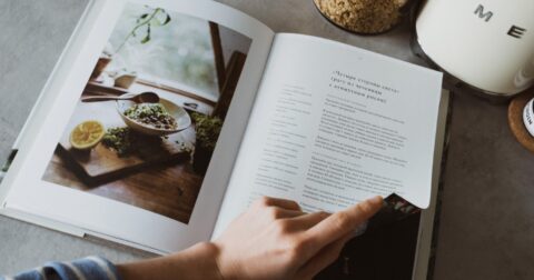 Livro de receitas aberto