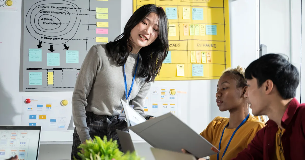 team collaborating on project planning